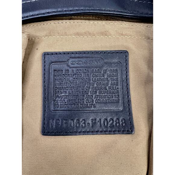 Authentic Coach Hampton Large Black Leather Tote Bag Purse F063-F10288 - Picture 5 of 16